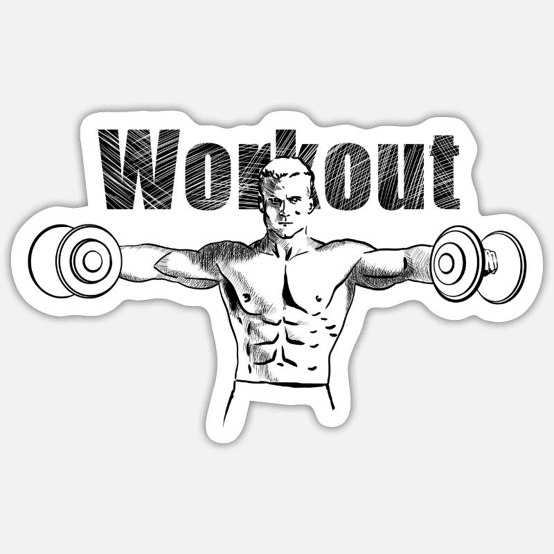 workout - Sticker size S (10 x 10 cm) - white matte
