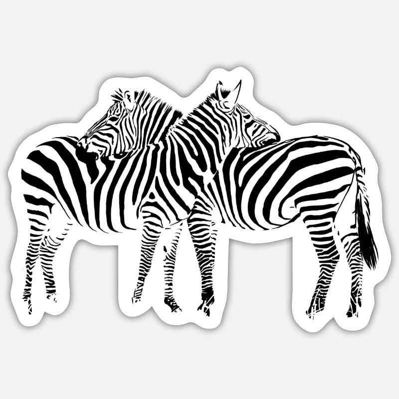 Zebra - Sticker size S (10 x 10 cm) - white matte