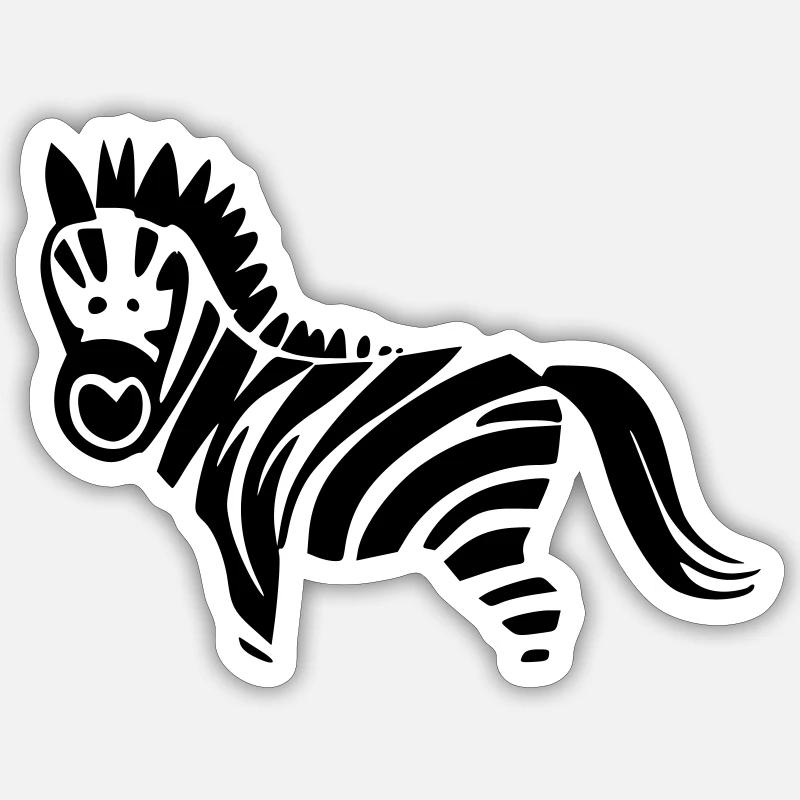 Zebra - Sticker taille S (10 x 10 cm) - blanc mat