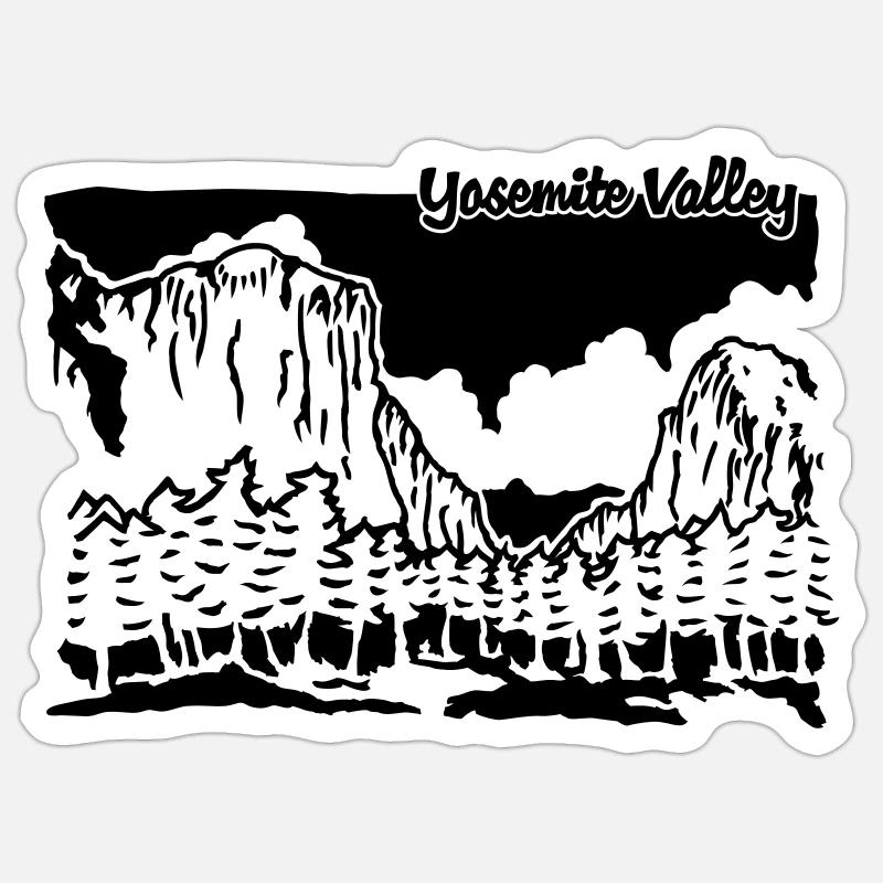 Yosemite Valley - Sticker size S (10 x 10 cm) - white matte