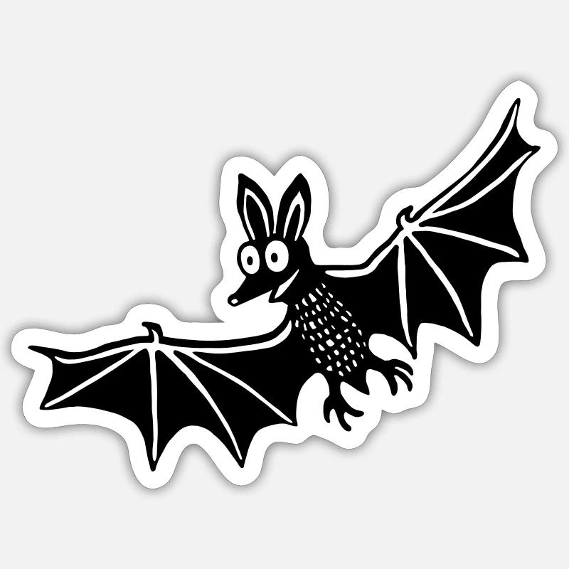 Fledermaus 3 - Sticker Größe S (10 x 10 cm) - Mattweiß
