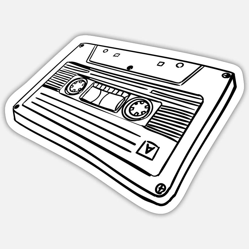 Kassette - Sticker Größe S (10 x 10 cm) - Mattweiß