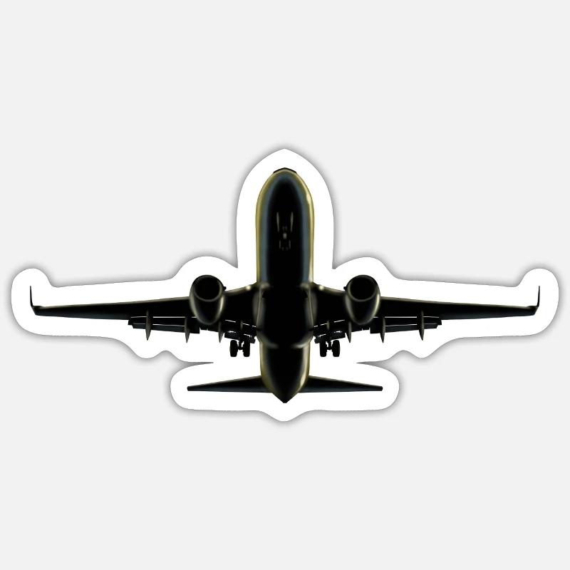 Flugzeug - Sticker Größe S (10 x 10 cm) - Mattweiß