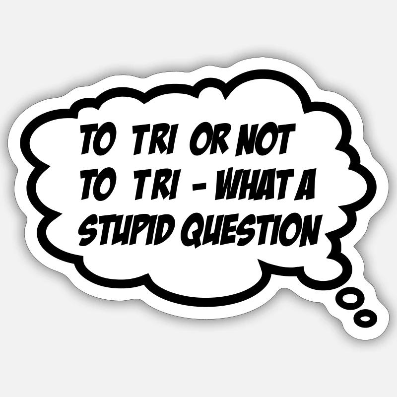 Triathlon - Sticker taille S (10 x 10 cm) - blanc mat