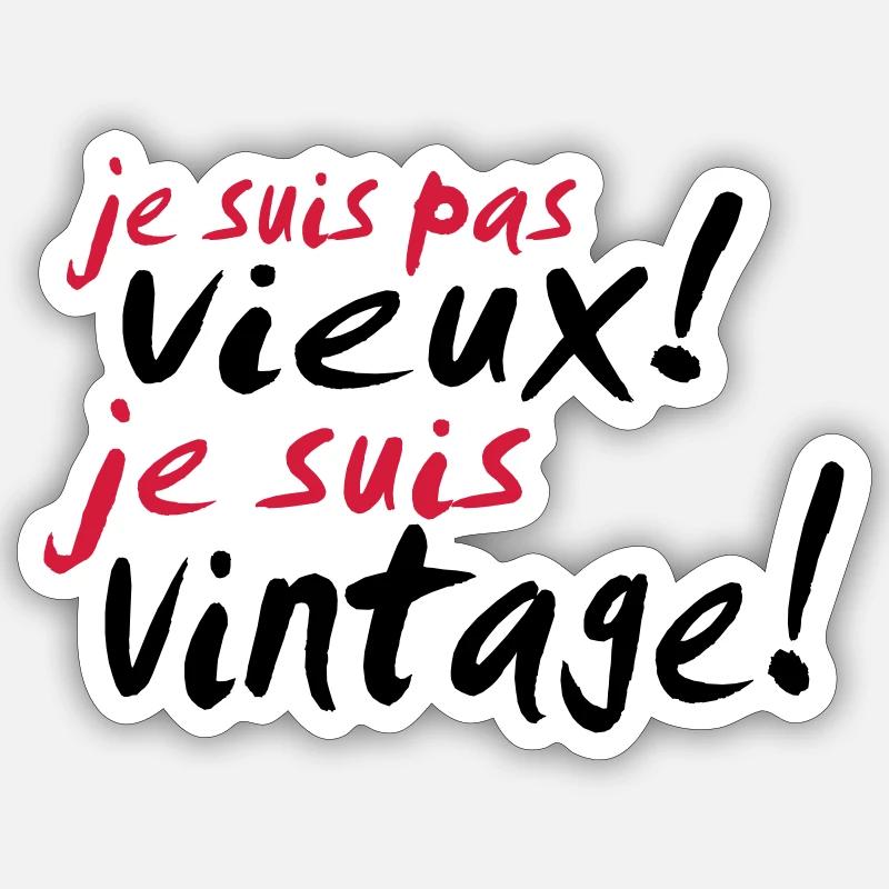 je suis pas vieux - Sticker taille S (10 x 10 cm) - blanc mat
