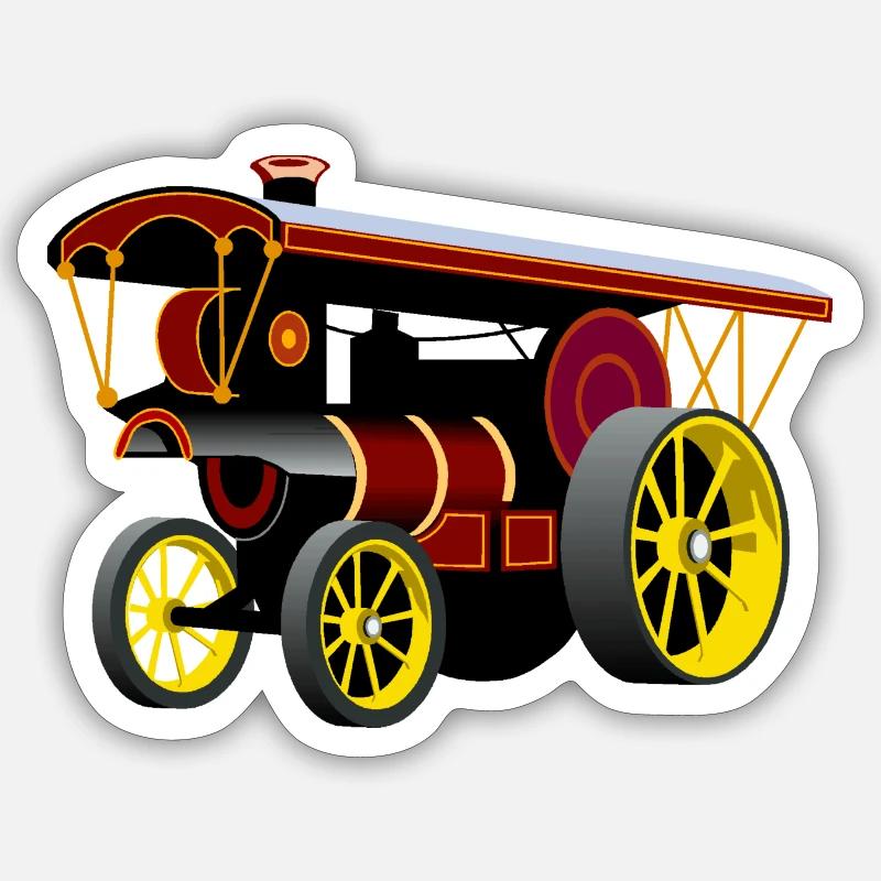 Steam Engine Nostalgia - Sticker size S (10 x 10 cm) - white matte