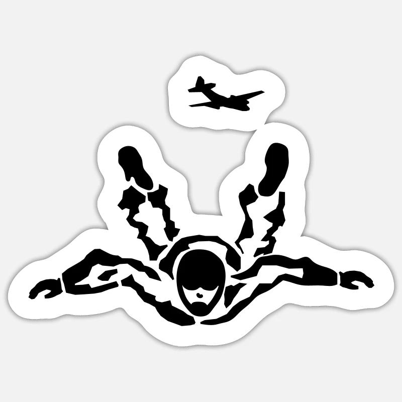 skydiver - Sticker size S (10 x 10 cm) - white matte