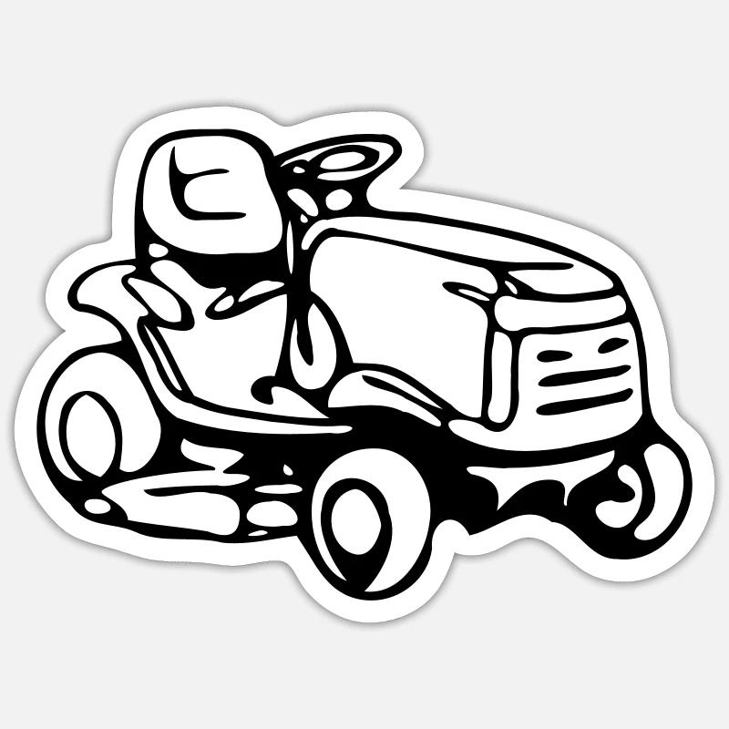 mowing machine - Sticker size S (10 x 10 cm) - white matte
