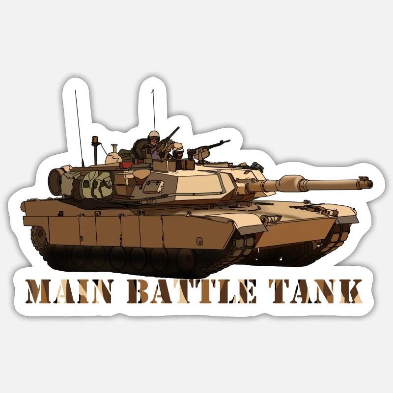 M1 Abrams - Sticker size S (10 x 10 cm) - white matte