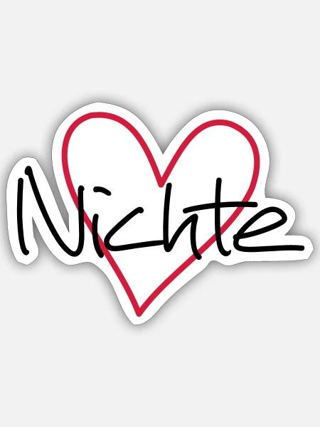 Nichte Herz Geschenk Geschenkidee Partnerlook - Sticker Größe S (10 x 10 cm) - Mattweiß