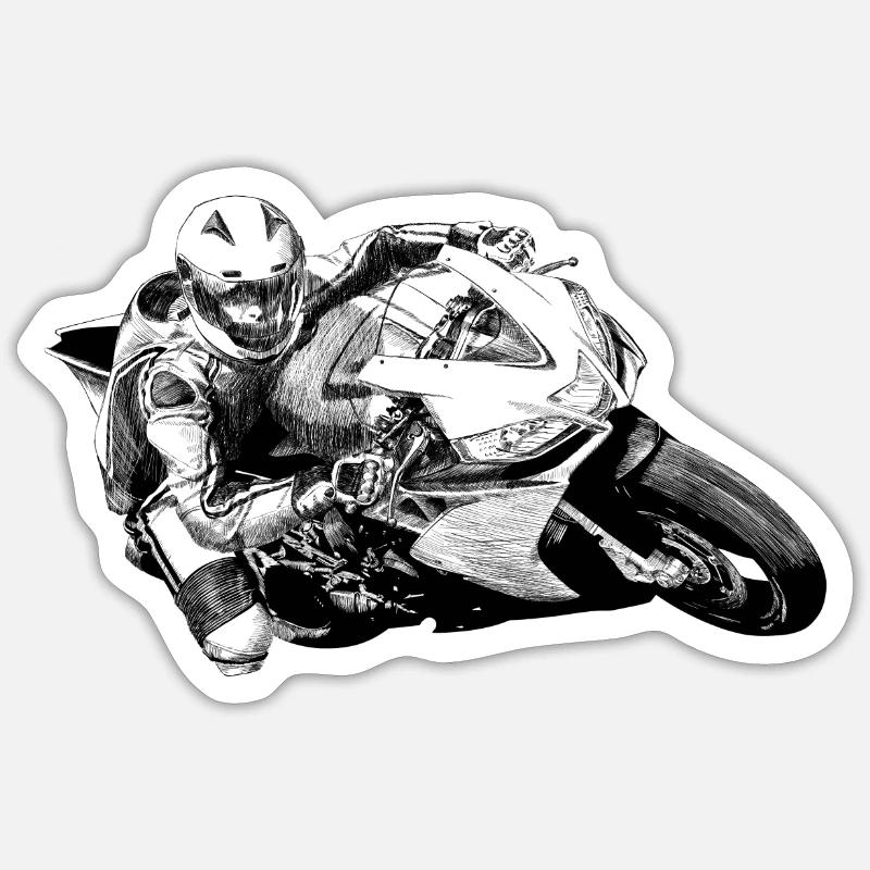 Motorcycle - Sticker size S (10 x 10 cm) - white matte
