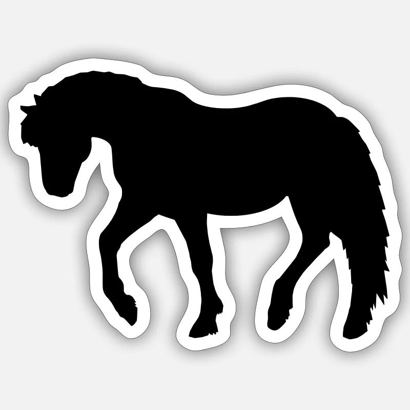 Poney - Sticker taille S (10 x 10 cm) - blanc mat