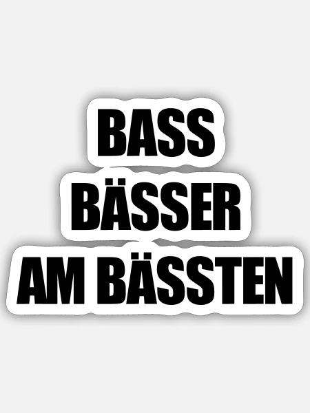 Bass Bässer am Bässten Subwoofer Subs Tanzen Party - Sticker Größe S (10 x 10 cm) - Mattweiß