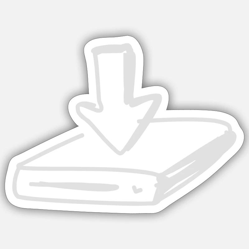 Disque dur avec flèche Sticker taille S (10 x 10 cm)