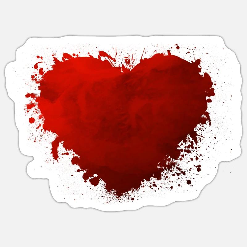 Herz paint - Sticker taille S (10 x 10 cm) - blanc mat