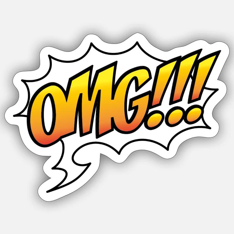 omg - Sticker taille S (10 x 10 cm) - blanc mat