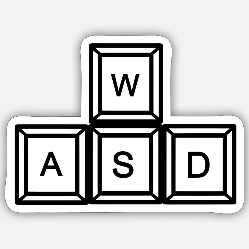 WASD Gaming - Sticker taille S (10 x 10 cm) - blanc mat
