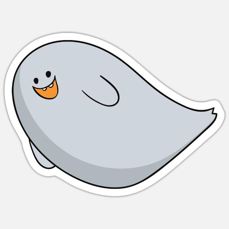 Ghost - Sticker taille S (10 x 10 cm) - blanc mat
