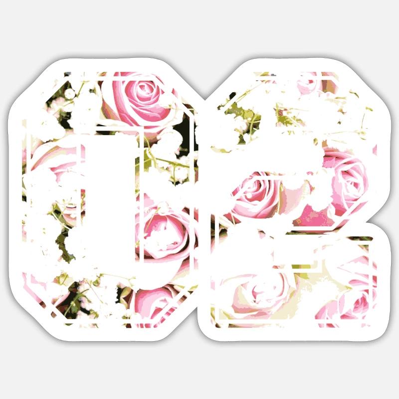 Rose pattern number number 02 Sticker size S (10 x 10 cm)