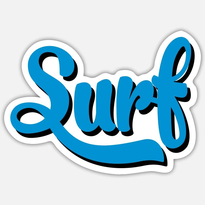 surf - Sticker taille S (10 x 10 cm) - blanc mat