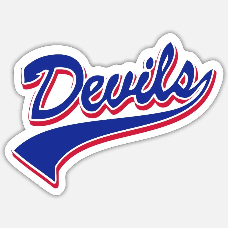 Devils Script Original - Sticker taille S (10 x 10 cm) - blanc mat