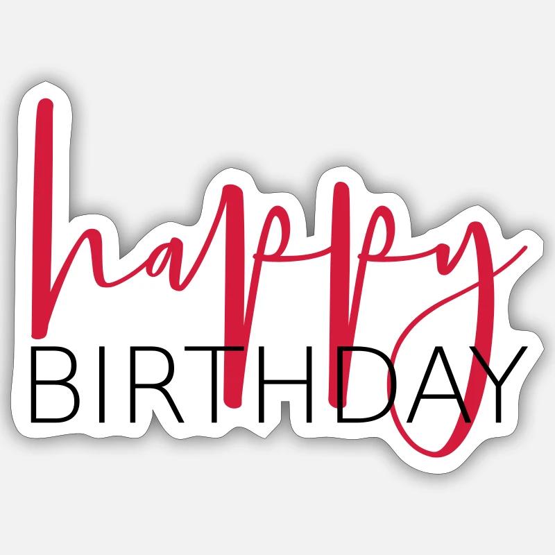 happy birthday congratulation gift idea - Sticker size S (10 x 10 cm) - white matte