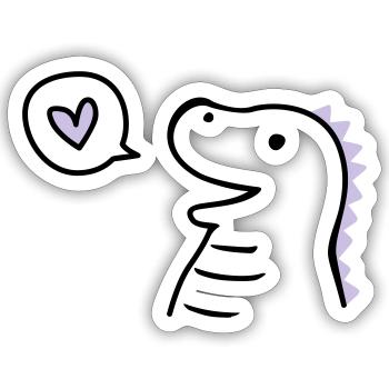 Cute Dino - Sticker Größe S (10 x 10 cm) - Mattweiß - Vorne