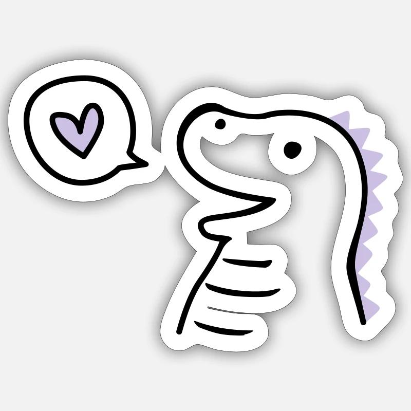 Cute Dino Sticker taille S (10 x 10 cm)