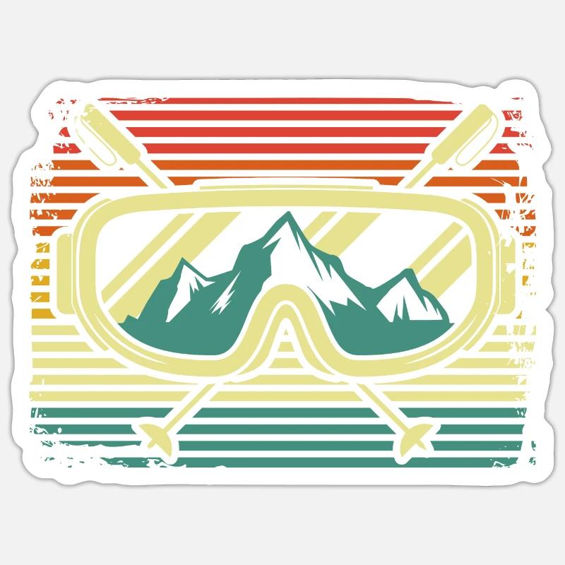 Ski mountains - Sticker size S (10 x 10 cm) - white matte