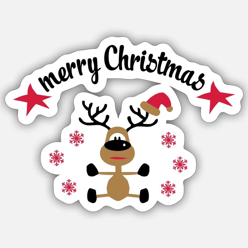 Noël - Sticker taille S (10 x 10 cm) - blanc mat