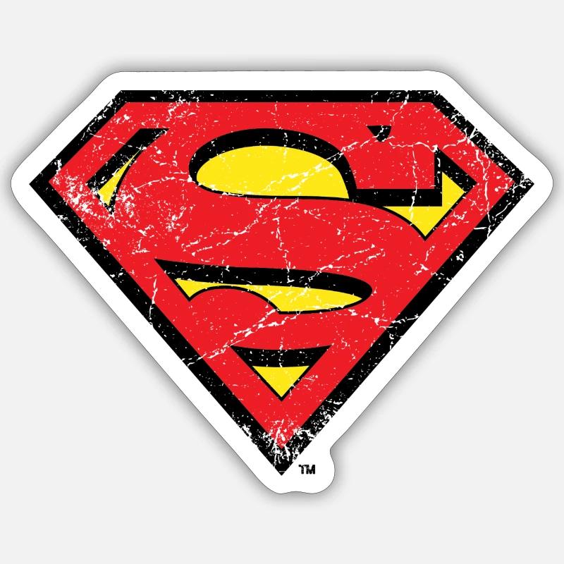Superman Logo S-Shield vintage Snapback Cap - Sticker taille S (10 x 10 cm) - blanc mat