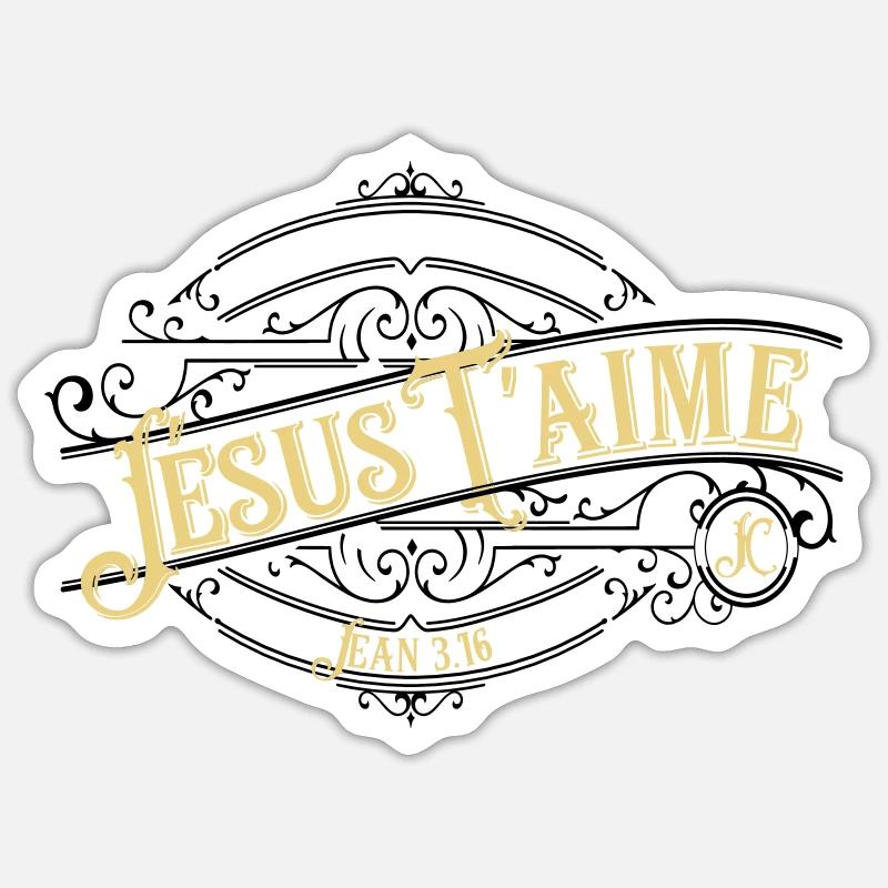 Jésus t'aime Sticker taille S (10 x 10 cm)