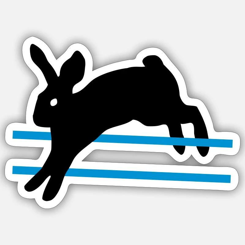 rabbit_agility_2clr - Sticker size S (10 x 10 cm) - white matte