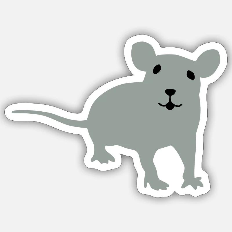 Rat - Sticker taille S (10 x 10 cm) - blanc mat