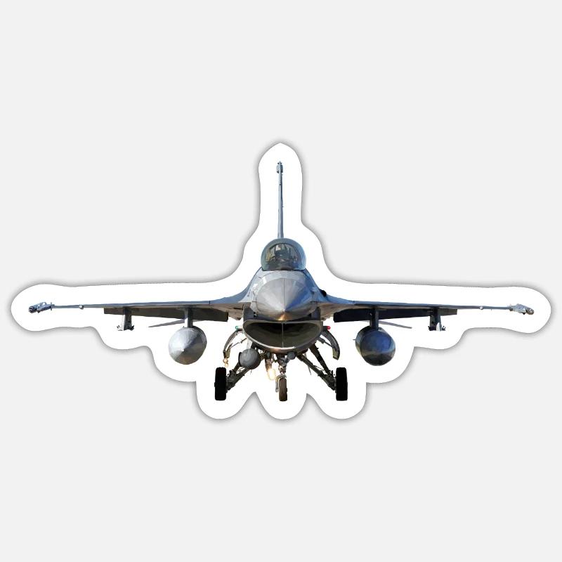 F-16 - Sticker size S (10 x 10 cm) - white matte