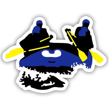 rafting - Sticker size S (10 x 10 cm) - white matte - Front