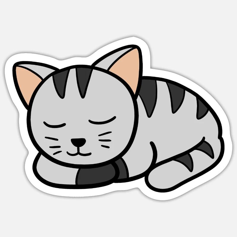 Sleeping Kitten - Sticker size S (10 x 10 cm) - white matte
