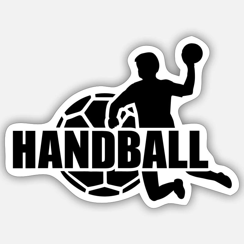 Handball - Sticker taille S (10 x 10 cm) - blanc mat