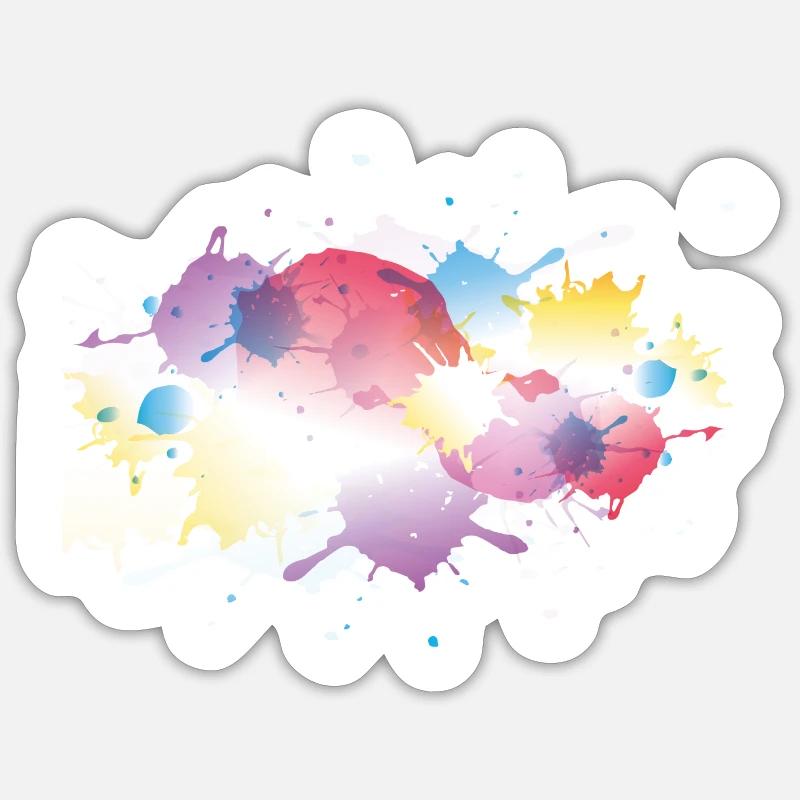 Farbverlauf Klecks Farbspritzer Kunst Geschenk - Sticker Größe S (10 x 10 cm) - Mattweiß