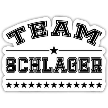 Team Schlager  - Sticker Größe S (10 x 10 cm) - Mattweiß - Vorne