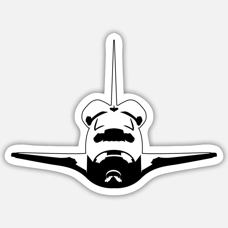 Space Shuttle - Sticker Größe S (10 x 10 cm) - Mattweiß