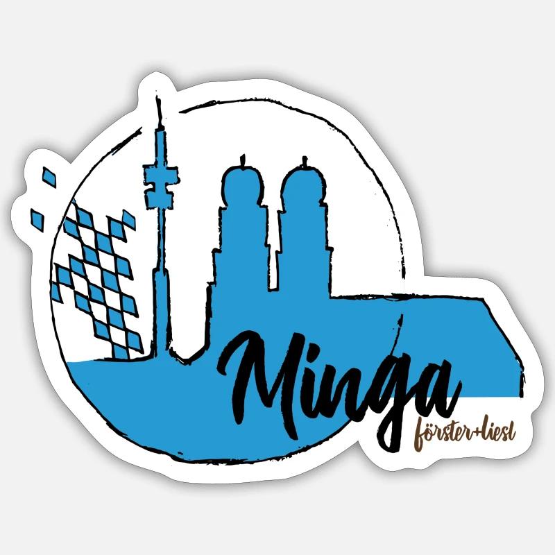 Minga - Sticker Größe S (10 x 10 cm) - Mattweiß