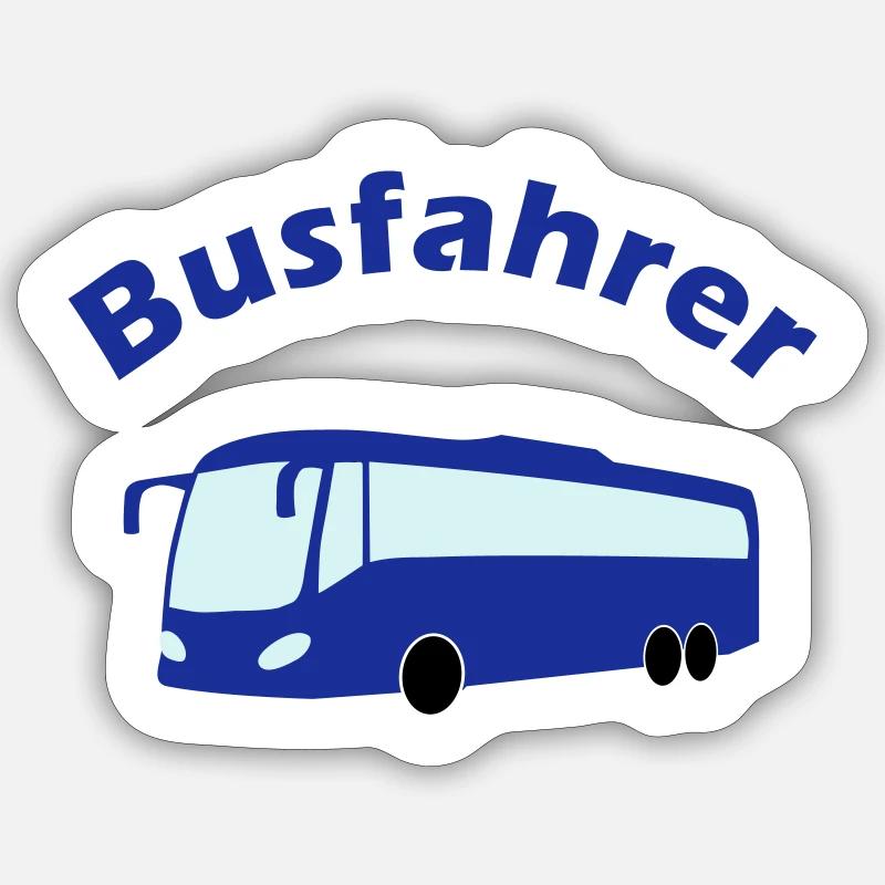 Busfahrer Design - Sticker Größe S (10 x 10 cm) - Mattweiß