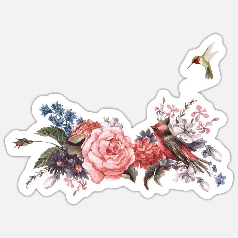 fleur - Sticker taille S (10 x 10 cm) - blanc mat