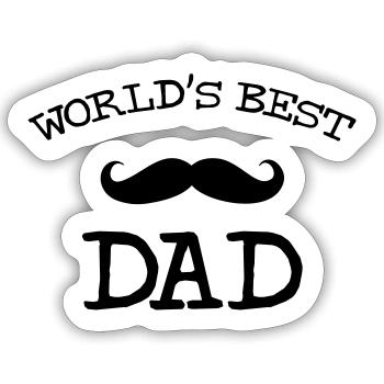 World's Best Dad - Sticker Größe S (10 x 10 cm) - Mattweiß - Vorne