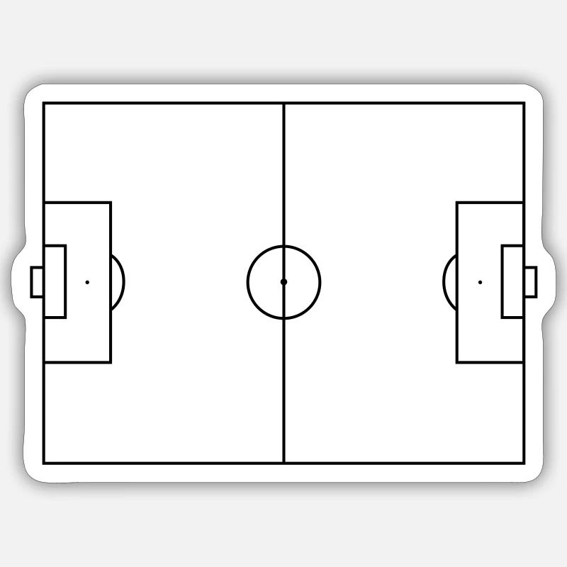 fussballfeld - Sticker Größe S (10 x 10 cm) - Mattweiß