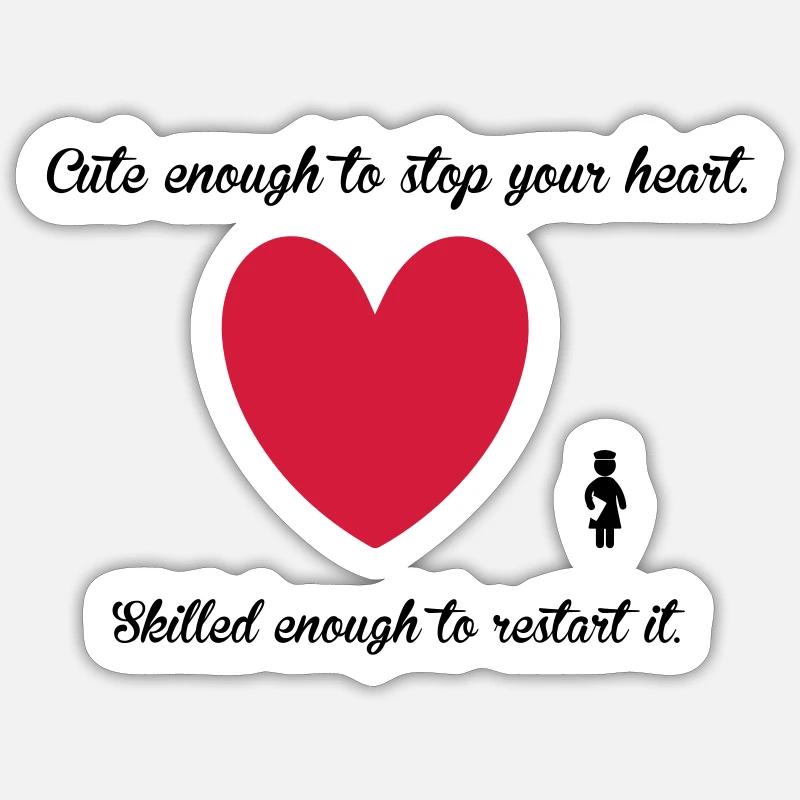 Nurse - Sticker size S (10 x 10 cm) - white matte