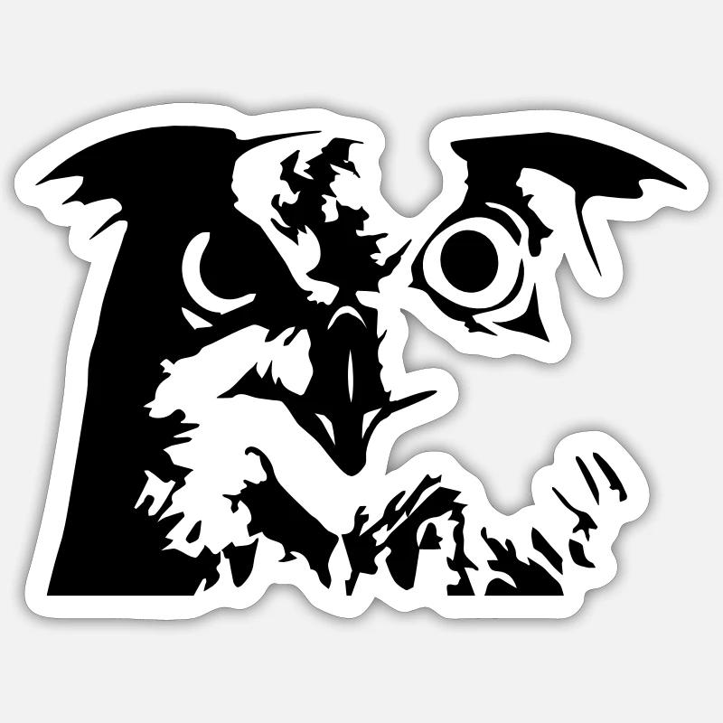 Eule, Owl - Grafik, Vogel, UHU - Sticker Größe S (10 x 10 cm) - Mattweiß