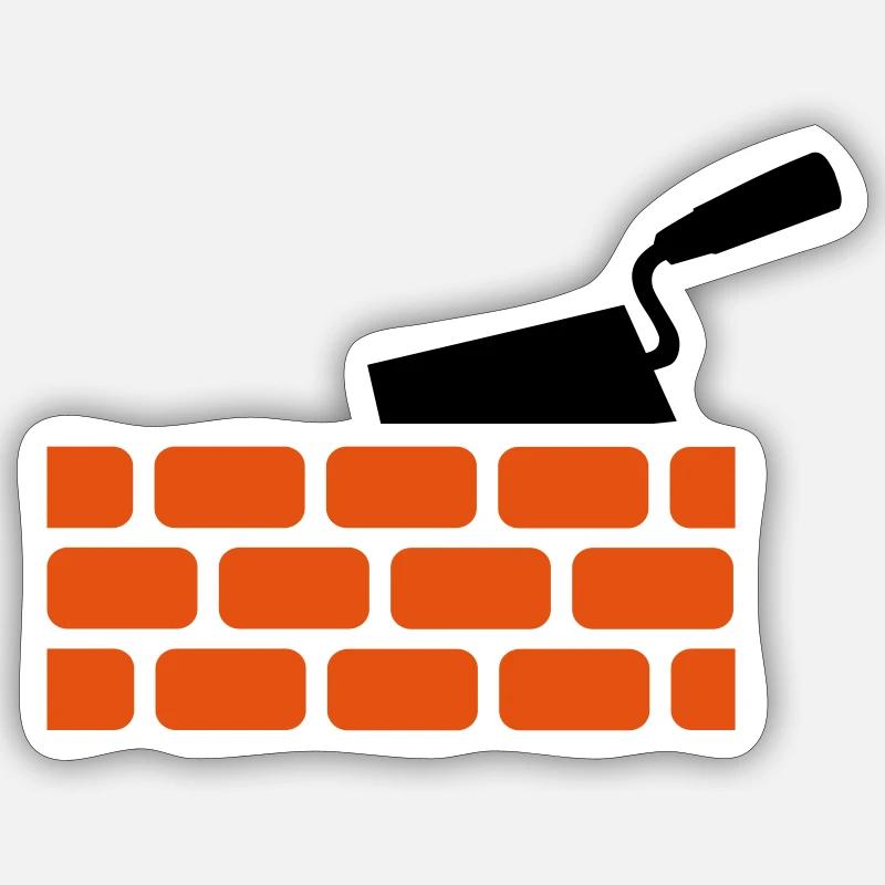 Maçon - Sticker taille S (10 x 10 cm) - blanc mat