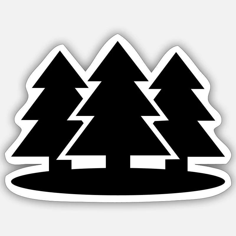 Baum - Sticker Größe S (10 x 10 cm) - Mattweiß